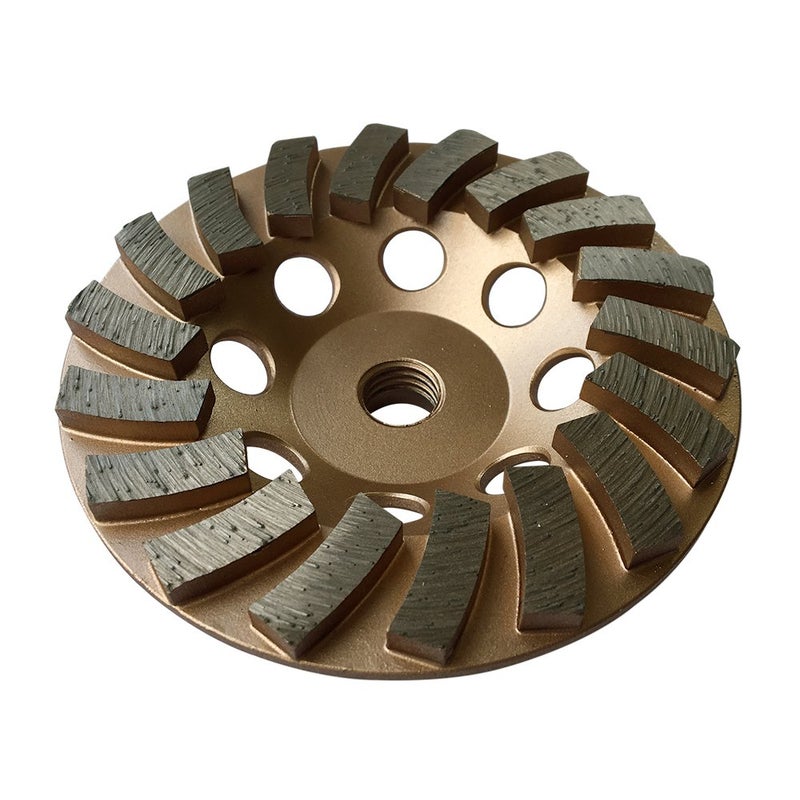 EDiamondTools 4.5" Diamond Grinding Wheels for Concrete or Masonry, 18 Turbo Segments, #30/40 Grit, Medium Bond, 5/8"-11 Arbor - Image 1